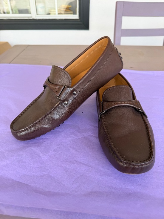Tod\'s Brown Leather Men\'s Driving Loafers Size 6.5 main image 11